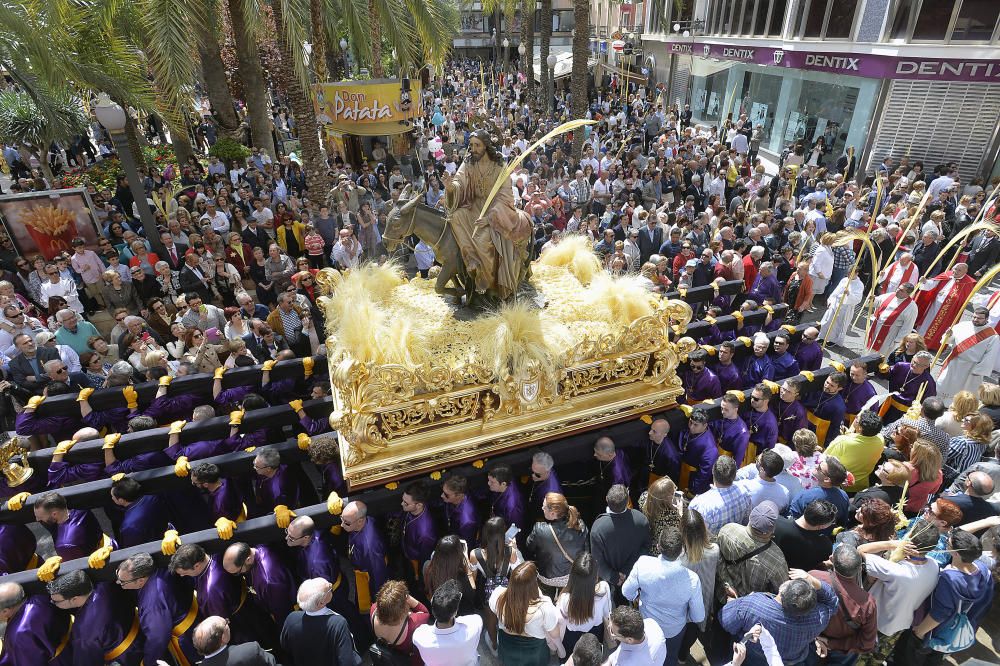 La ciudad se llena de palmas blancas y echa a la calle para participar en la procesión del Domingo de Ramos