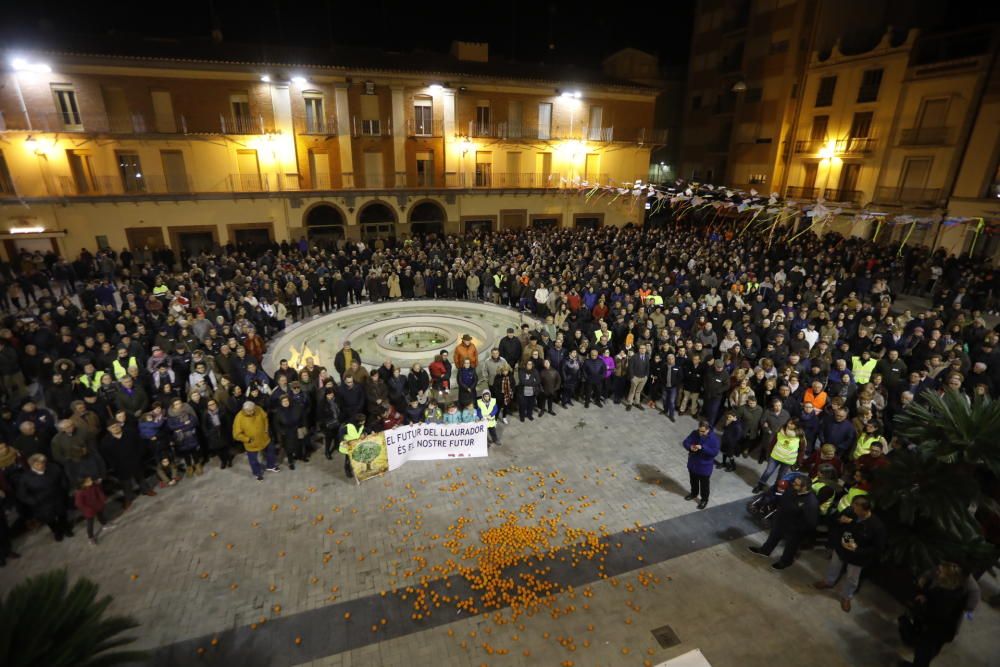 Protesta de citricultores en Castelló