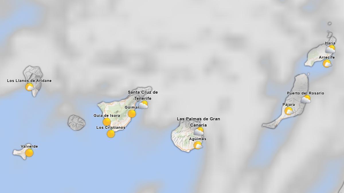 Previsión del tiempo en Canarias este domingo.
