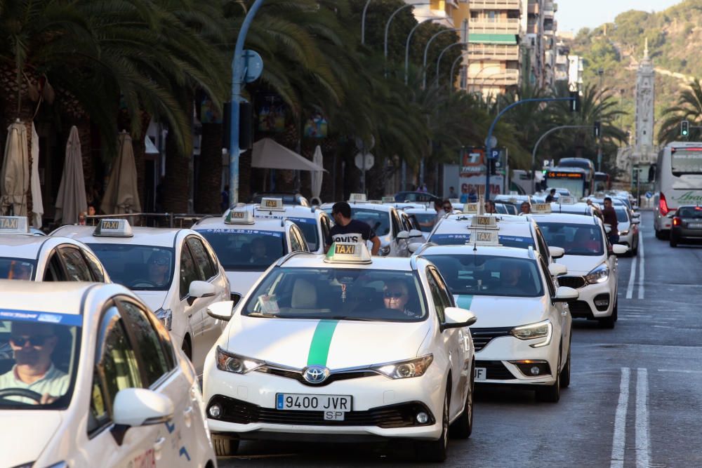 Taxistas de Alicante y Elche colapsan las principales calles de la capital