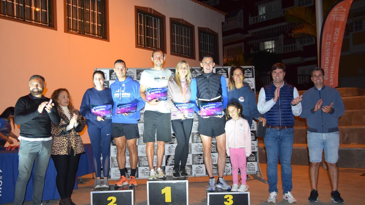 Jairo Pérez y Brenda Morín ganadores de la X edición de la Carrera Nocturna de Santiago del Teide