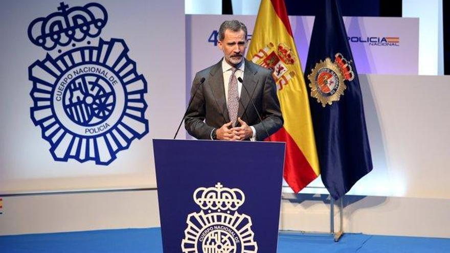 El Rey reivindica a la Policía Nacional como &quot;crucial&quot; para proteger los derechos y garantizar la seguridad