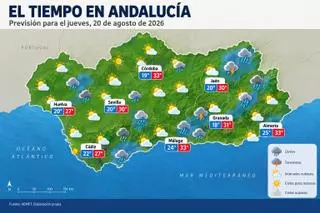 Lluvias en Andalucía: a qué hora exacta lloverá en Sevilla este jueves, según el mapa de la Aemet por municipios