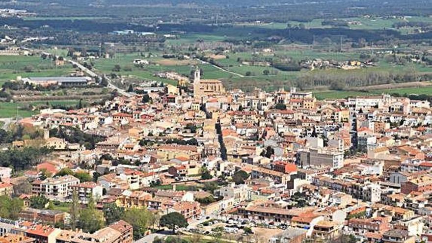 Pla general de Llagostera, on es veu la distribució del poble.