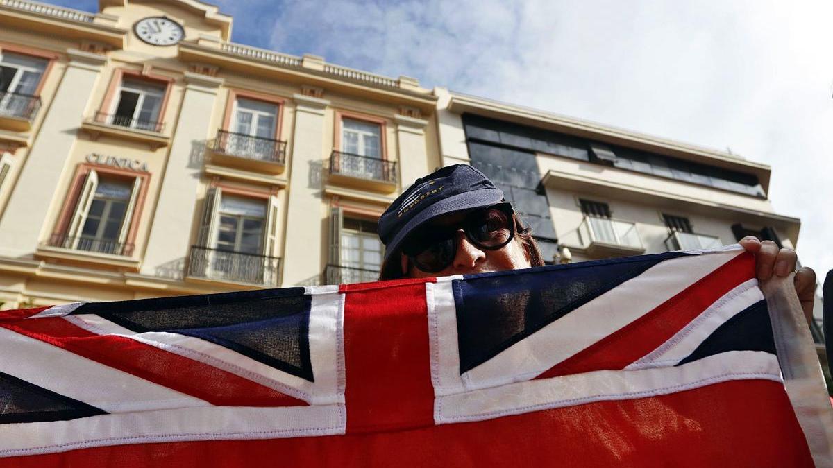 Una manifestante británica, durante un acto de protesta contra el brexit celebrado el año pasado en la capital malagueña.