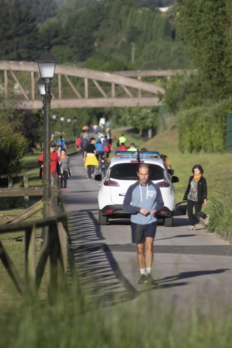 Oviedo en el primer día para poder salir a pasear y a hacer deporte por tramos horarios en Asturias.