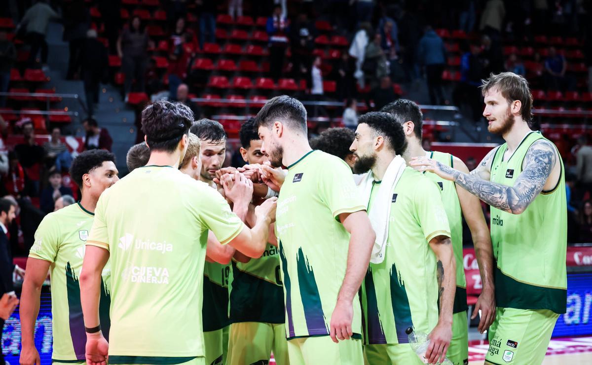 El Unicaja, este sábado en Zaragoza.