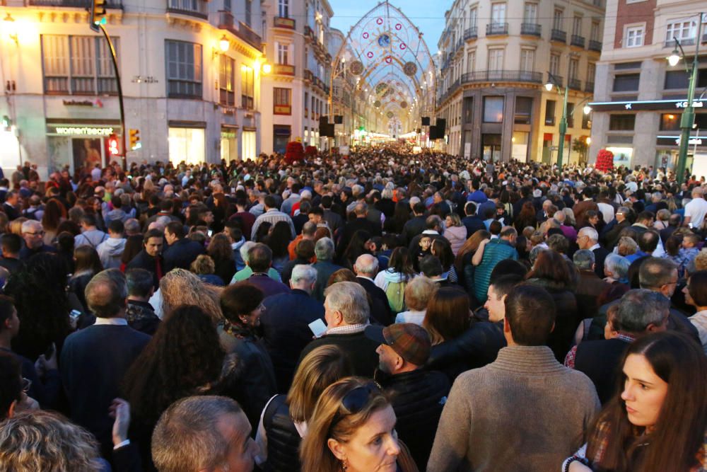 Lleno en el centro de Málaga para ver el alumbrado navideño