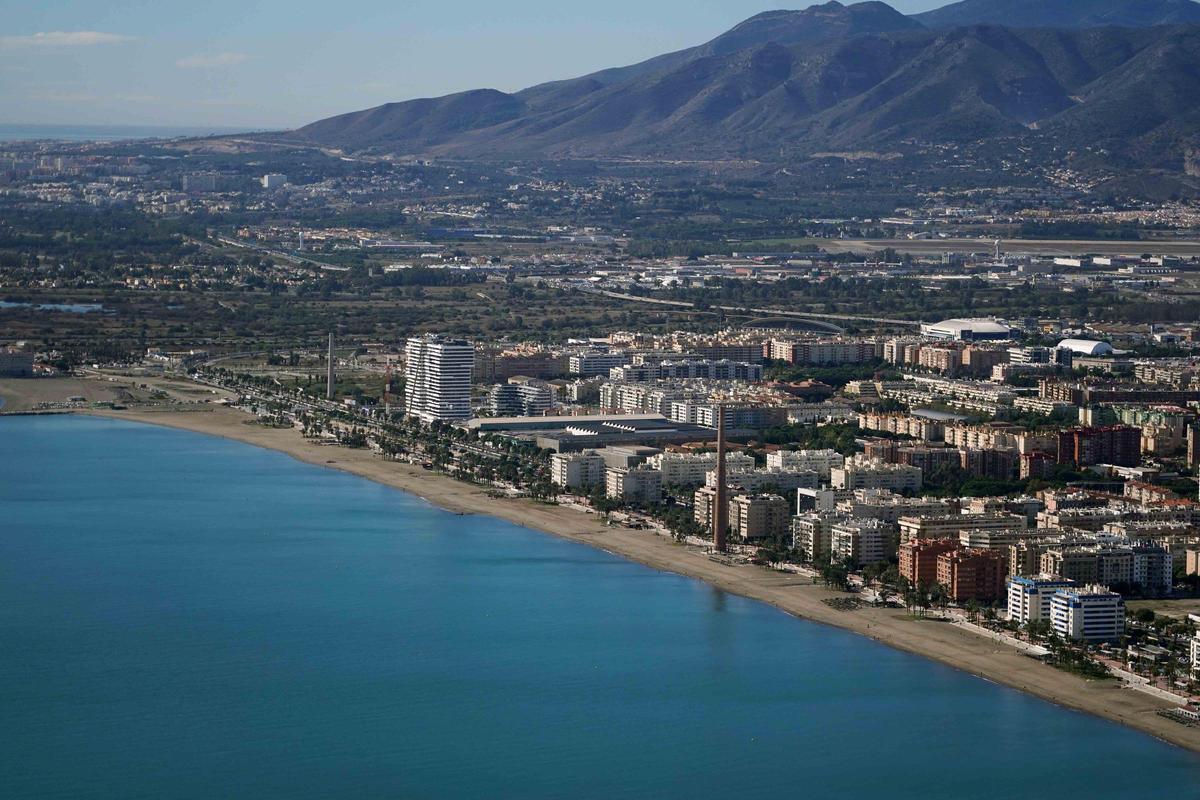Vista de Málaga, desde el aire.