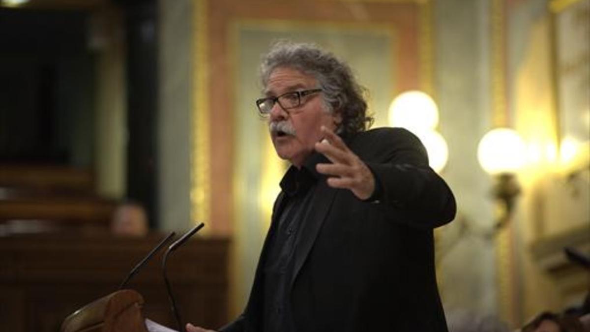 Joan Tardà, ayer, en la tribuna del Congreso de los Diputados.