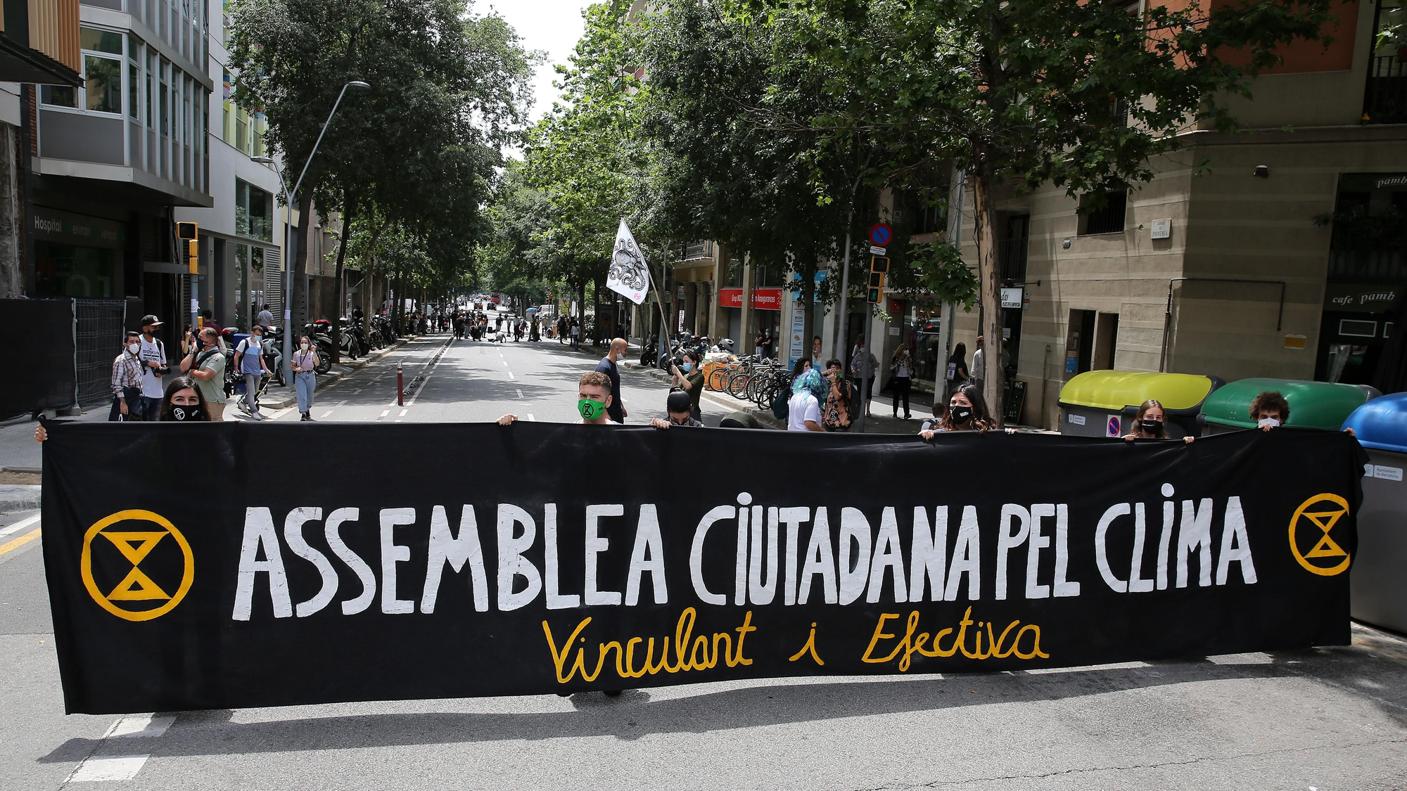 Acción con motivo del Día Mundial del Medio Ambiente en Barcelona.