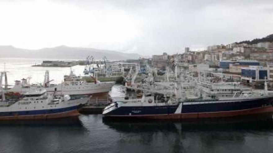 Arrastreros congeladores en el puerto pesquero de Vigo.  // FdV