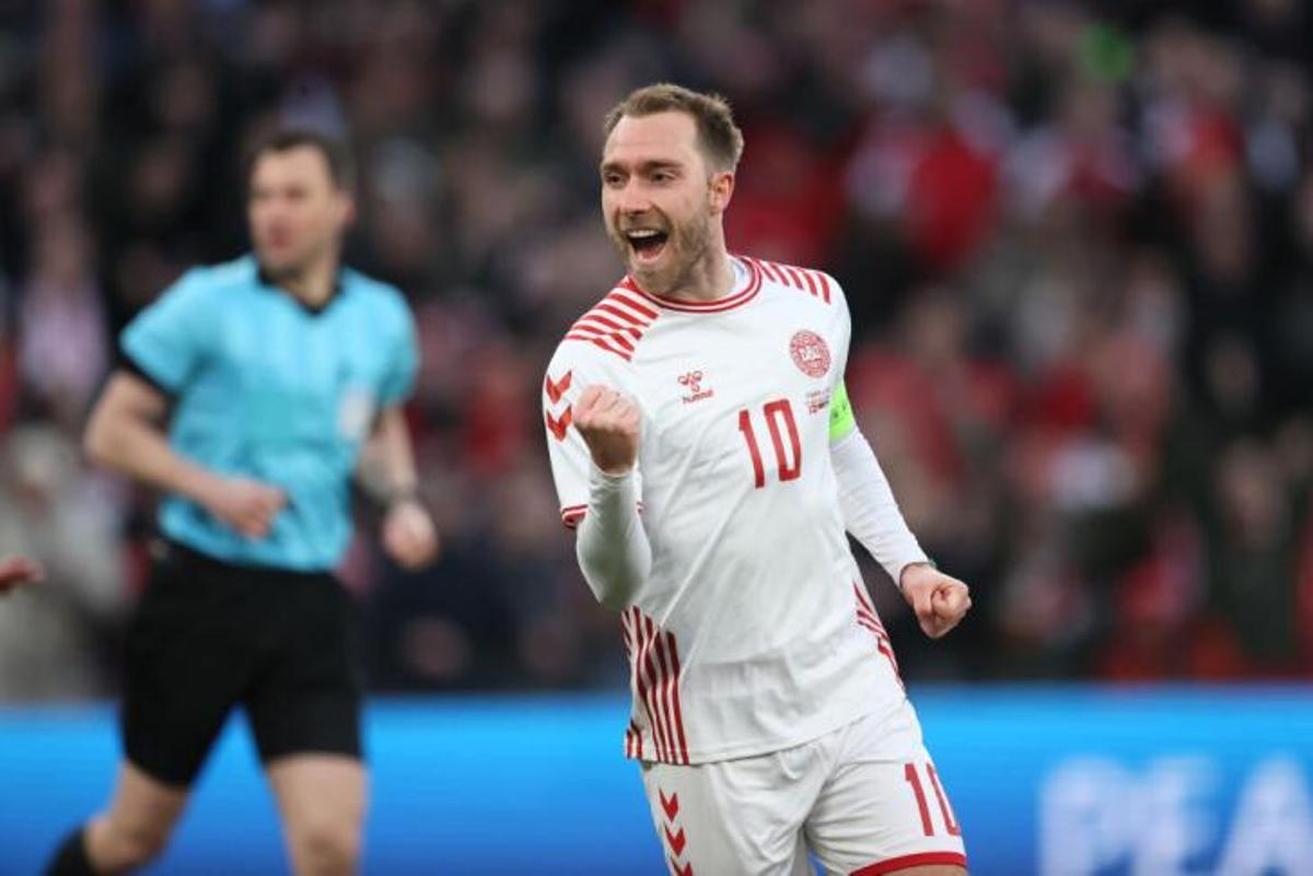 Christian Eriksen, en un partido con su selección