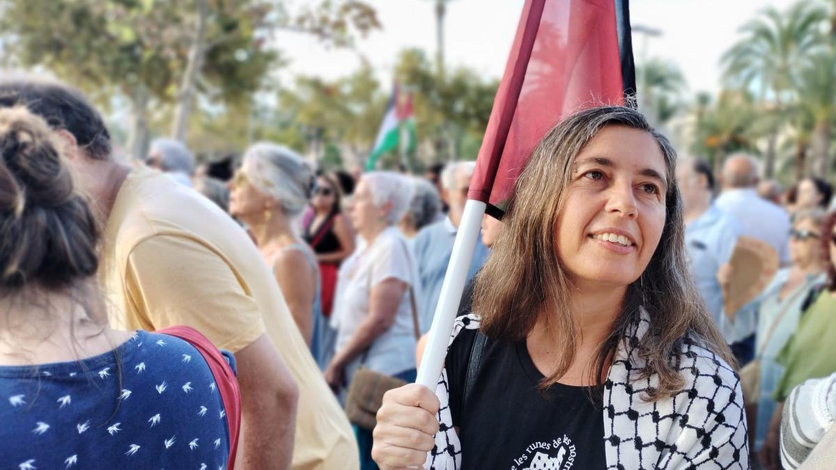 Neus Truyol en una manifestación en defensa de Palestina