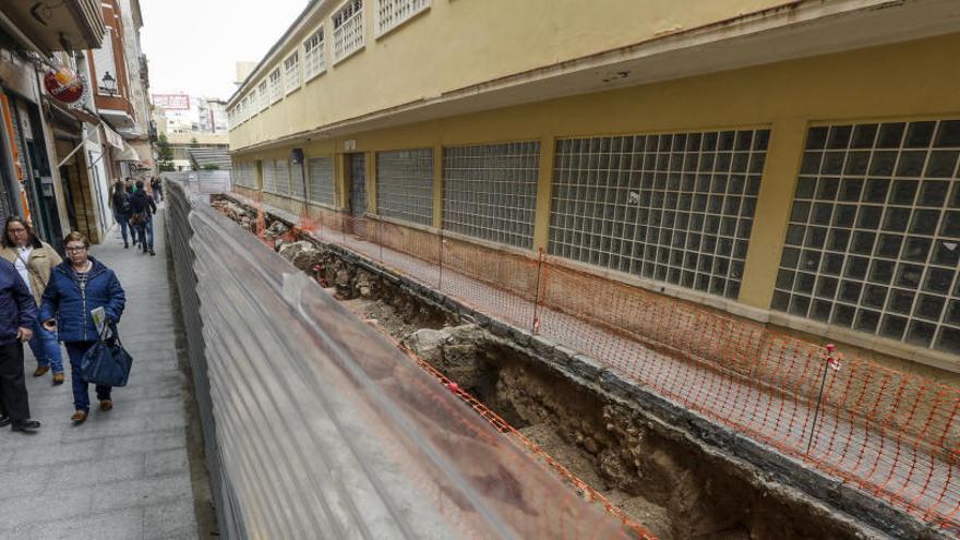 La última zona excavada en el entorno del Mercado Central.