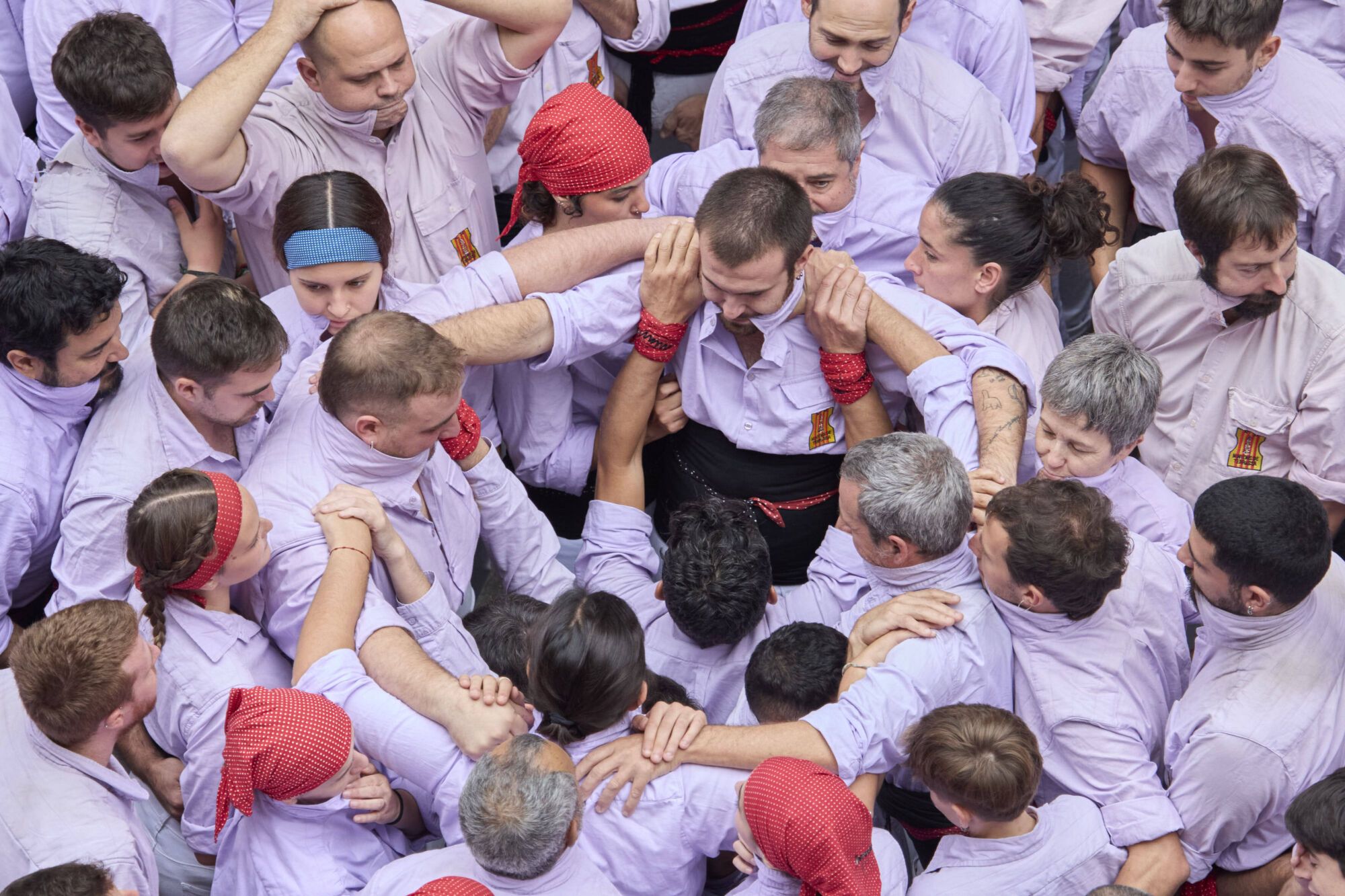 Diada Cartelera amb Els Marrecs de Salt, Capgrossos i Minyons de Terrassa a la plaça del Vi.