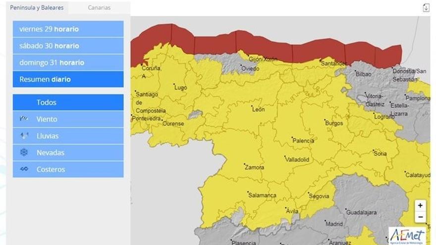 Avisos de la Aemet para este fin de semana.