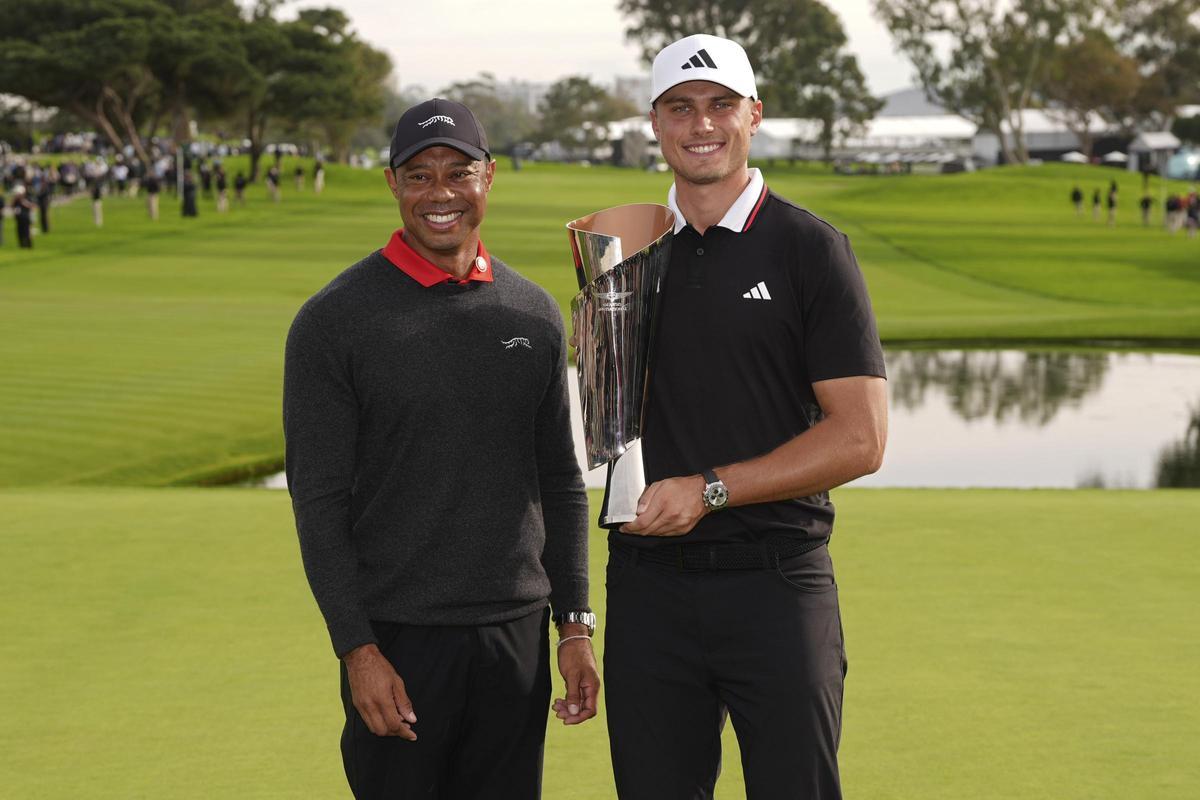 Woods entregó el título de campeón del Genesis Invitational al sueco Ludvig Avert