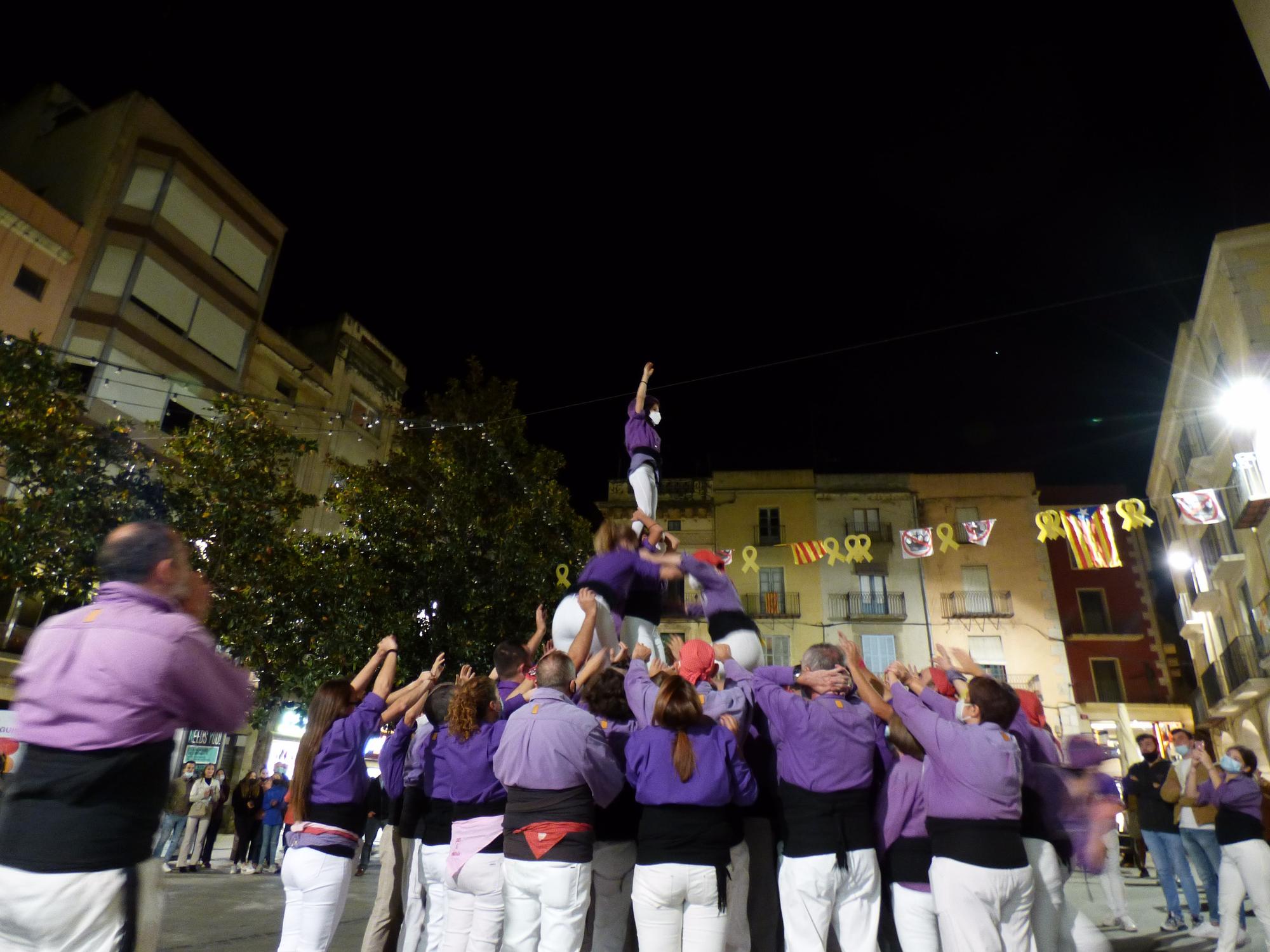 La Colla Castellera de Figueres torna a la plaça de l’Ajuntament després d’un any i mig