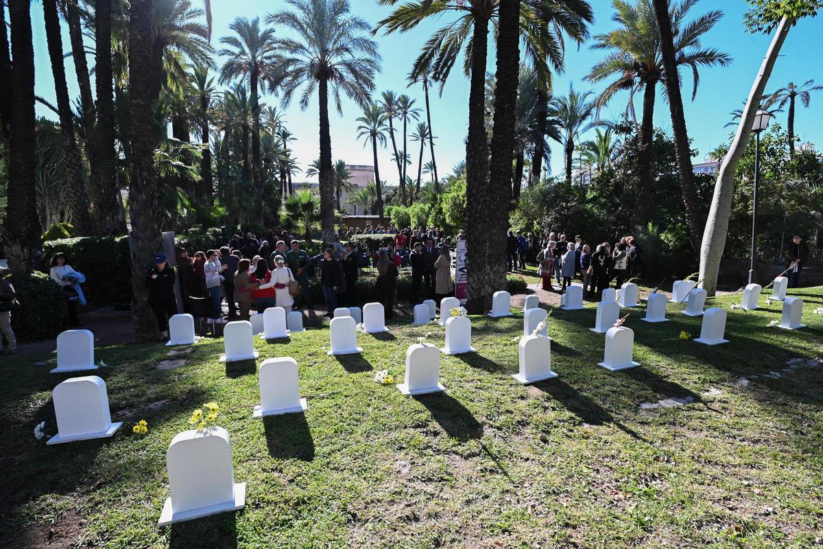 Aspecto que presentaba el Hort del Xocolater, en Elche este 25-N