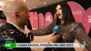Sergio Morante entrevistando a Laura Pausini en Andalucía Directo