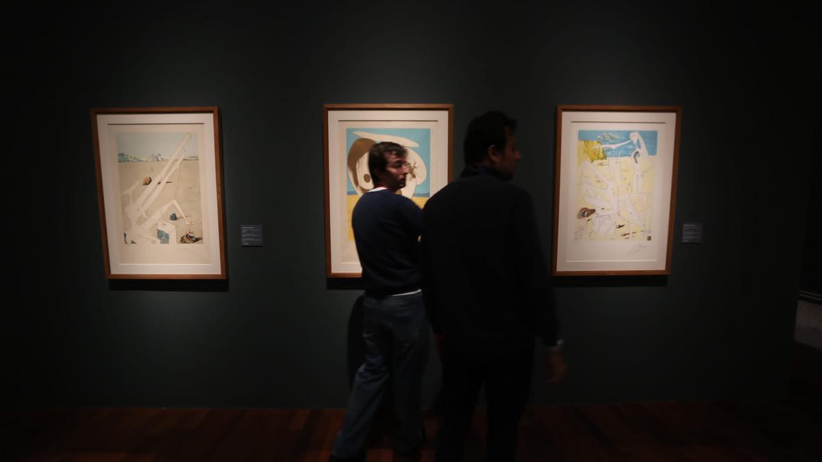 Algunas de las obras de Dalí para la exposición.