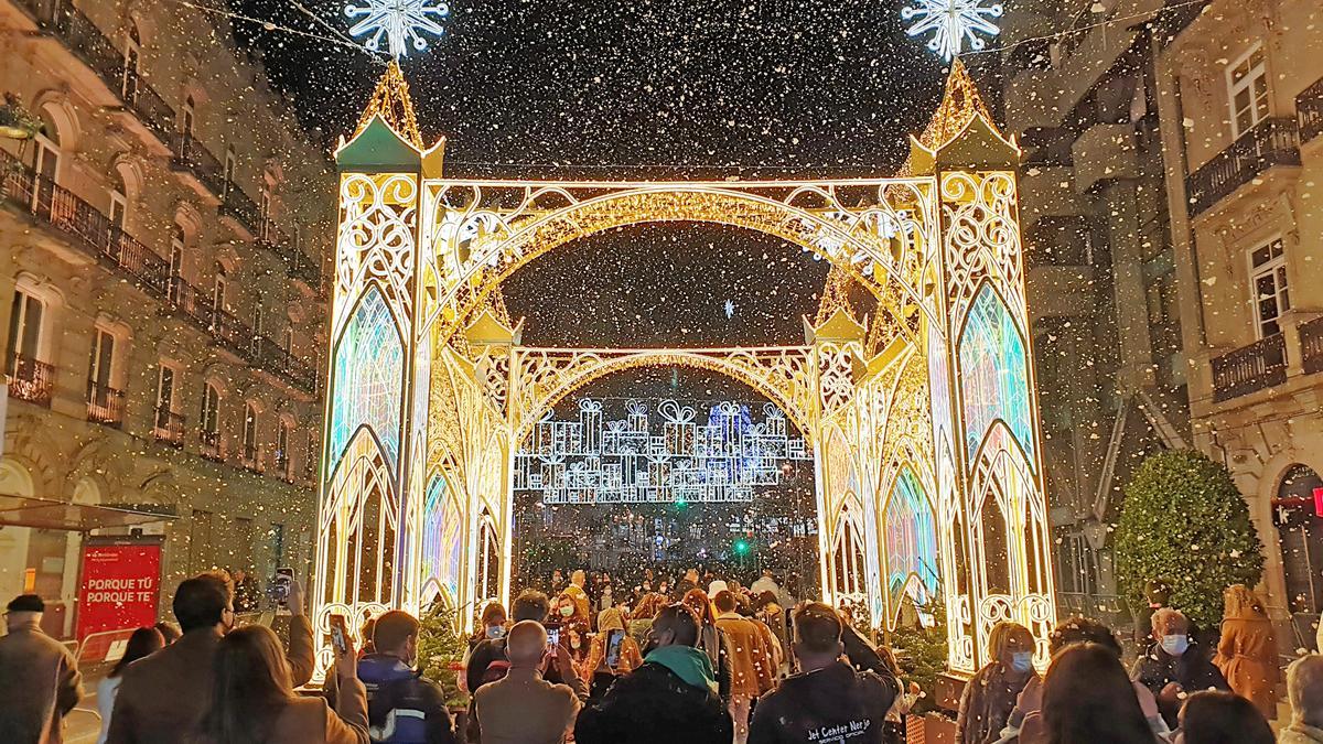 Las mejores imágenes del encendido de la Navidad en Vigo