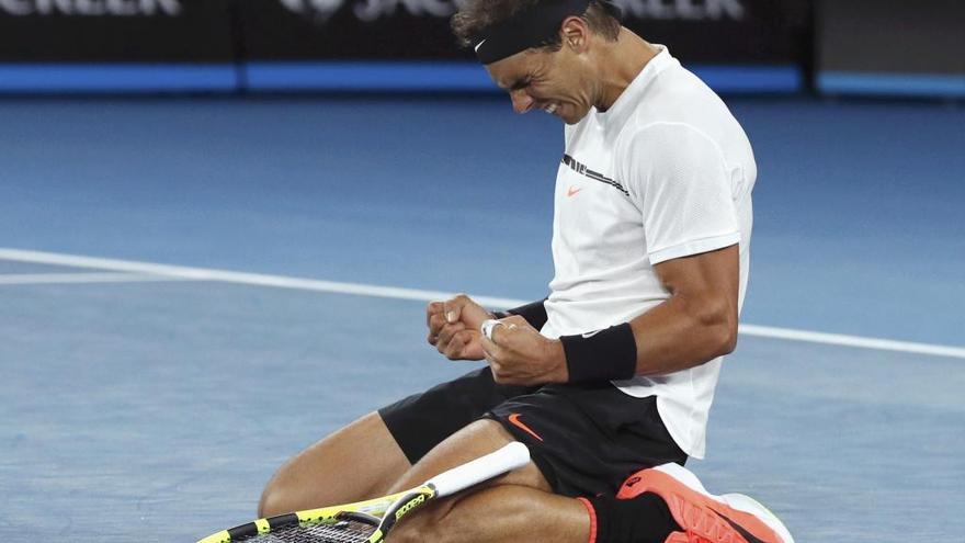 Rafa Nadal celebra una victoria