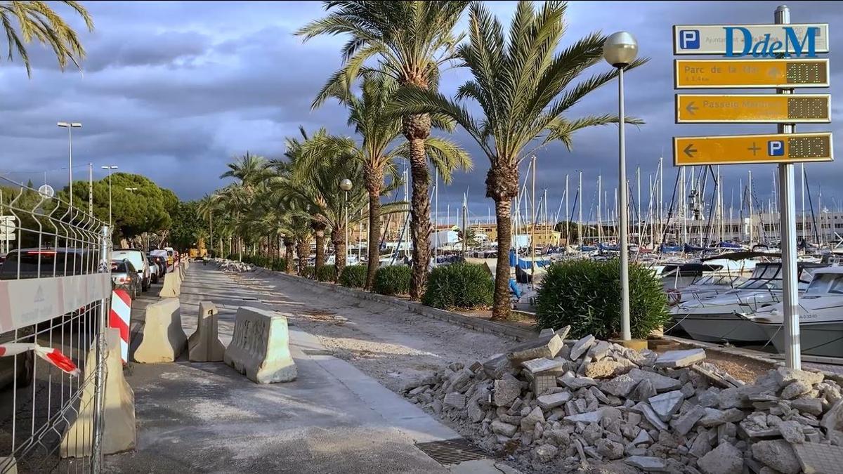 Bauarbeiten am Paseo Maritimo in Palma