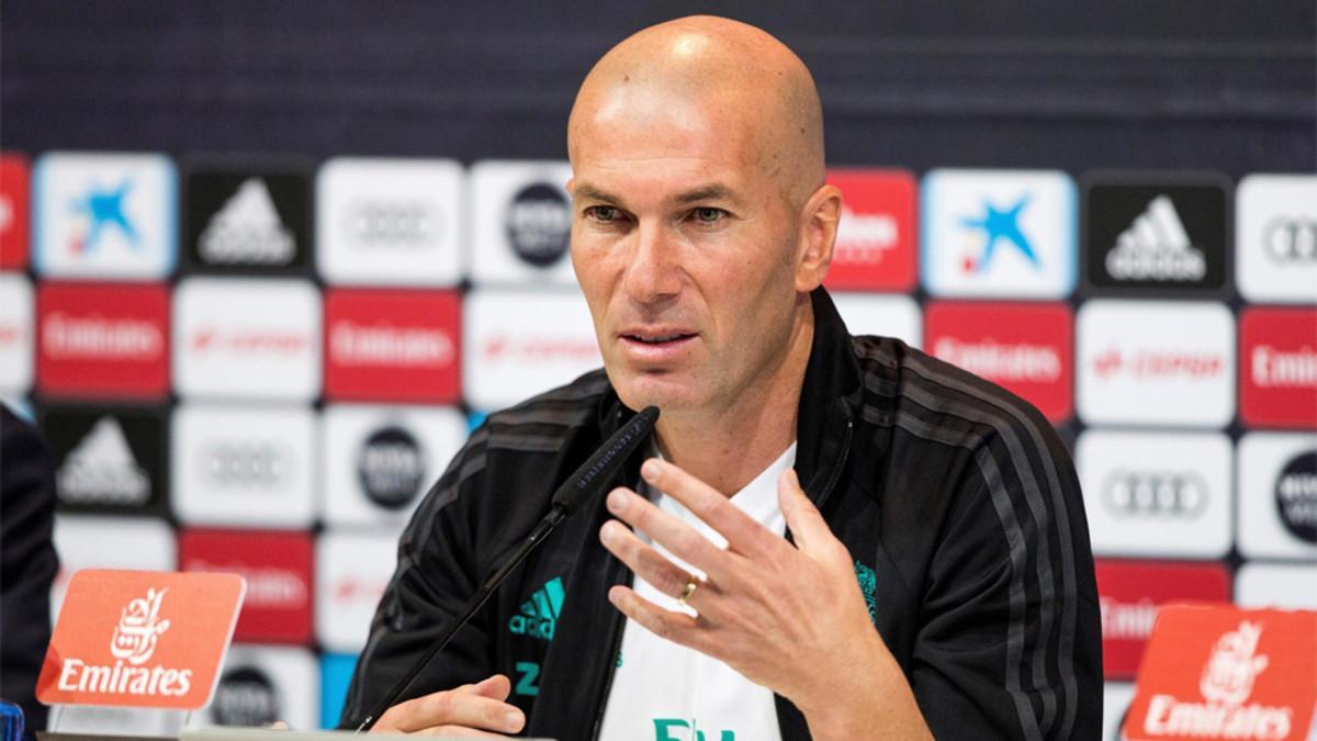 Zinedine Zidane, entrenador del Real Madrid, en rueda de prensa