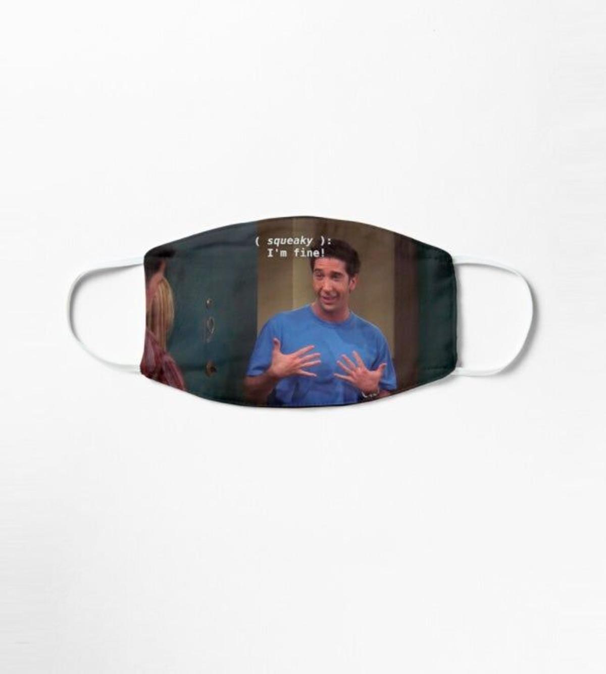 Mascarilla con un imagen de Ross de 'Friends' a la venta en Redbubble. (Precio: 10,48 euros)