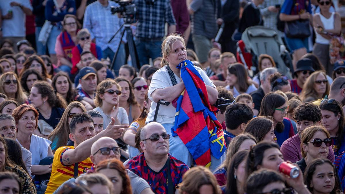 Ambiente en Barcelona por la  final de la Champions femenina Barça-Arsenal
