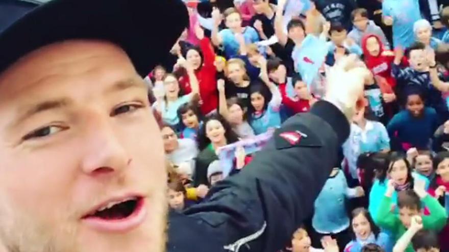 John Guidetti, en el vídeo que él mismo publicó en Instagram.