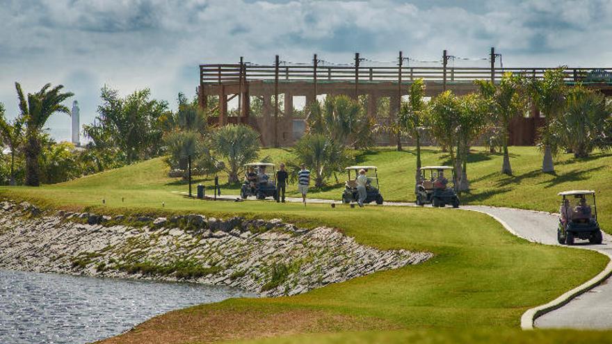 Vista parcial del campo de golf ubicado en la zona de Meloneras.