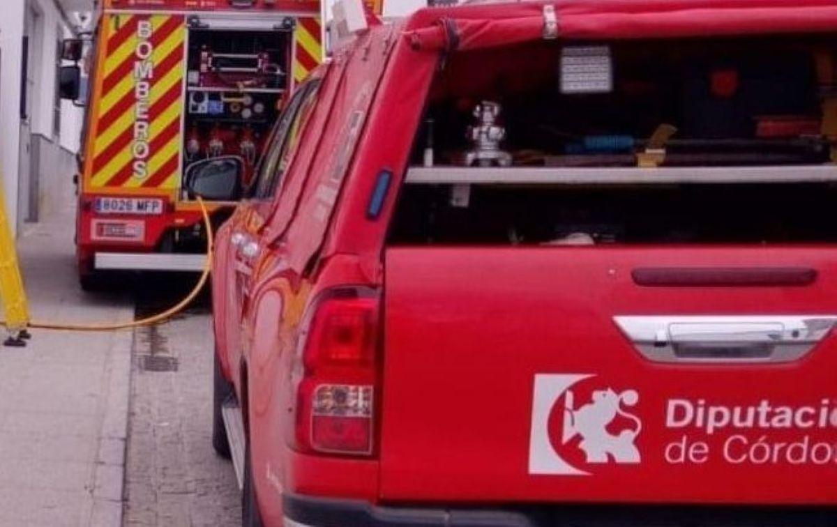 Vehículo de los bomberos del parque de Pozoblanco, en una intervención esta misma semana.