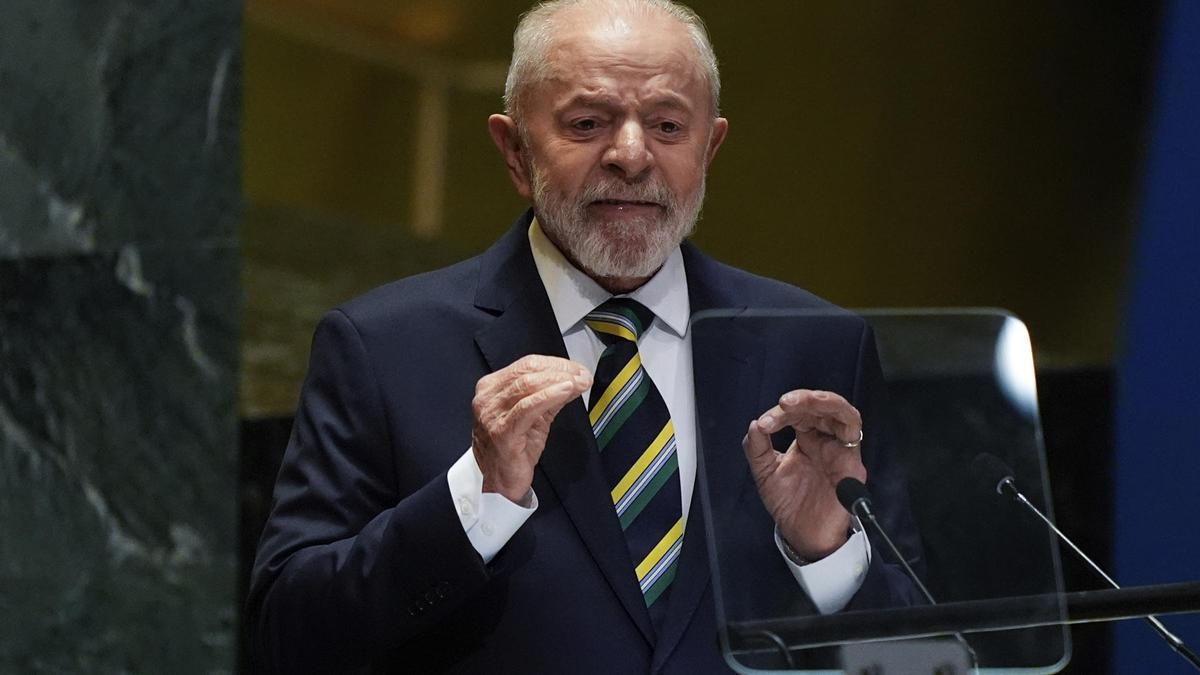 El presidente de Brasil, Luiz Inácio Lula da Silva, da su discurso ante la Asamblea General de Naciones Unidas, este martes.