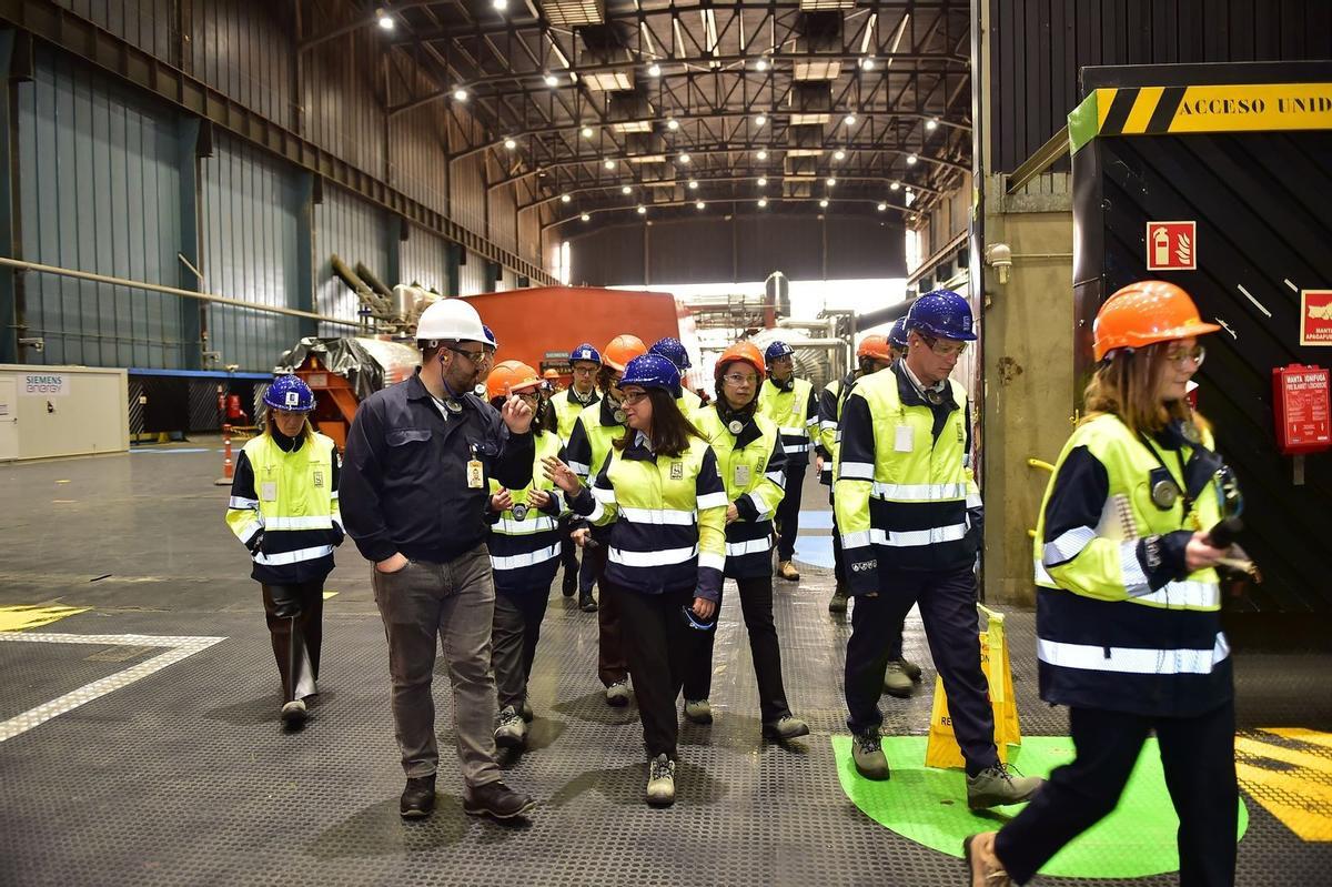 La misión de eurodiputados visita las instalaciones de la central en febrero pasado.