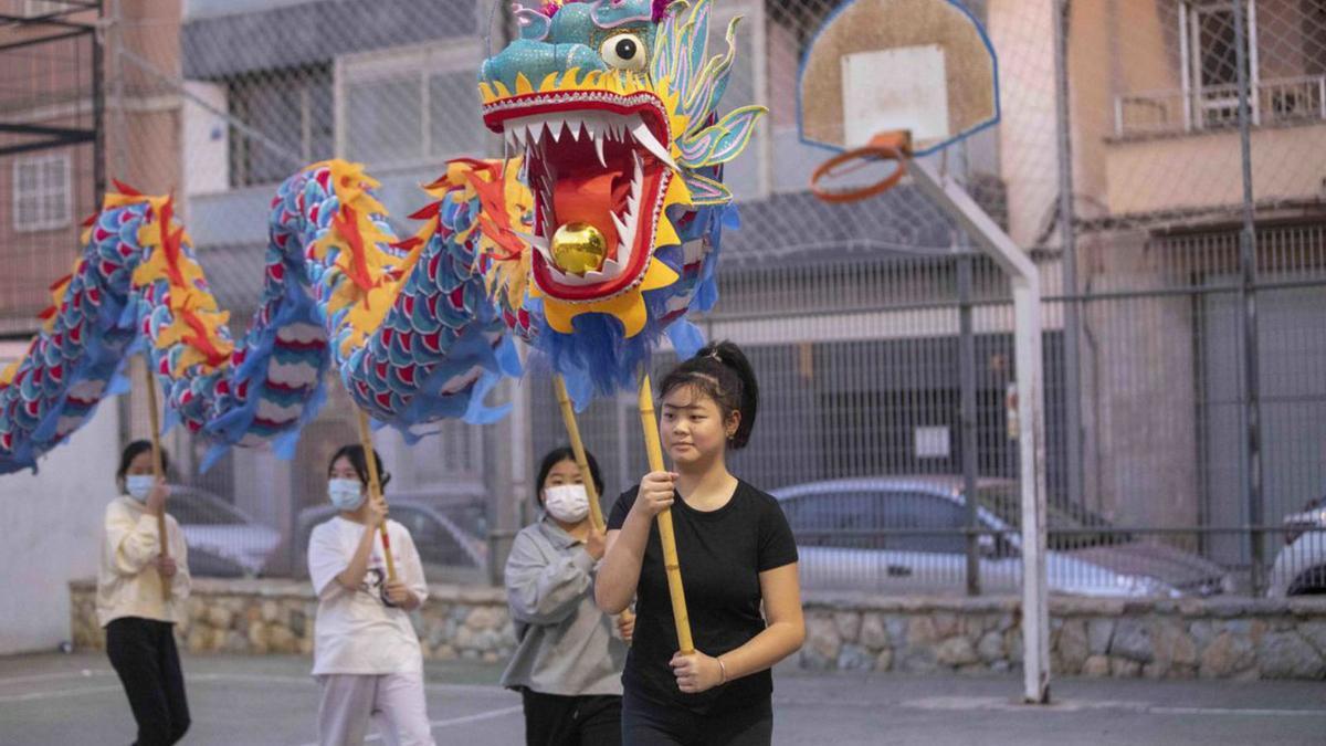 Los dos dragones chinos de Palma se llaman Montse (el azul) y Pep (el dorado). | GUILLEM BOSCH