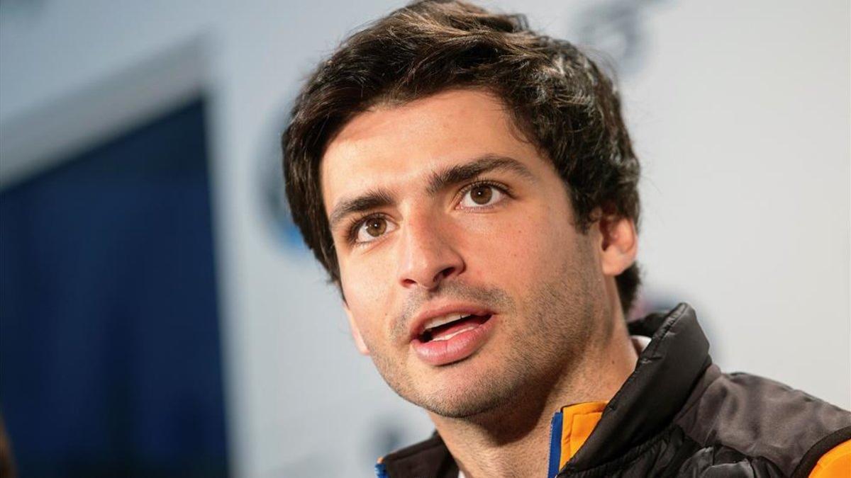 Carlos Sainz durante una rueda de prensa