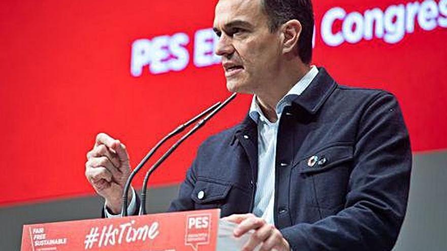 Pedro Sánchez, ahir en la clausura del congrés del PSE