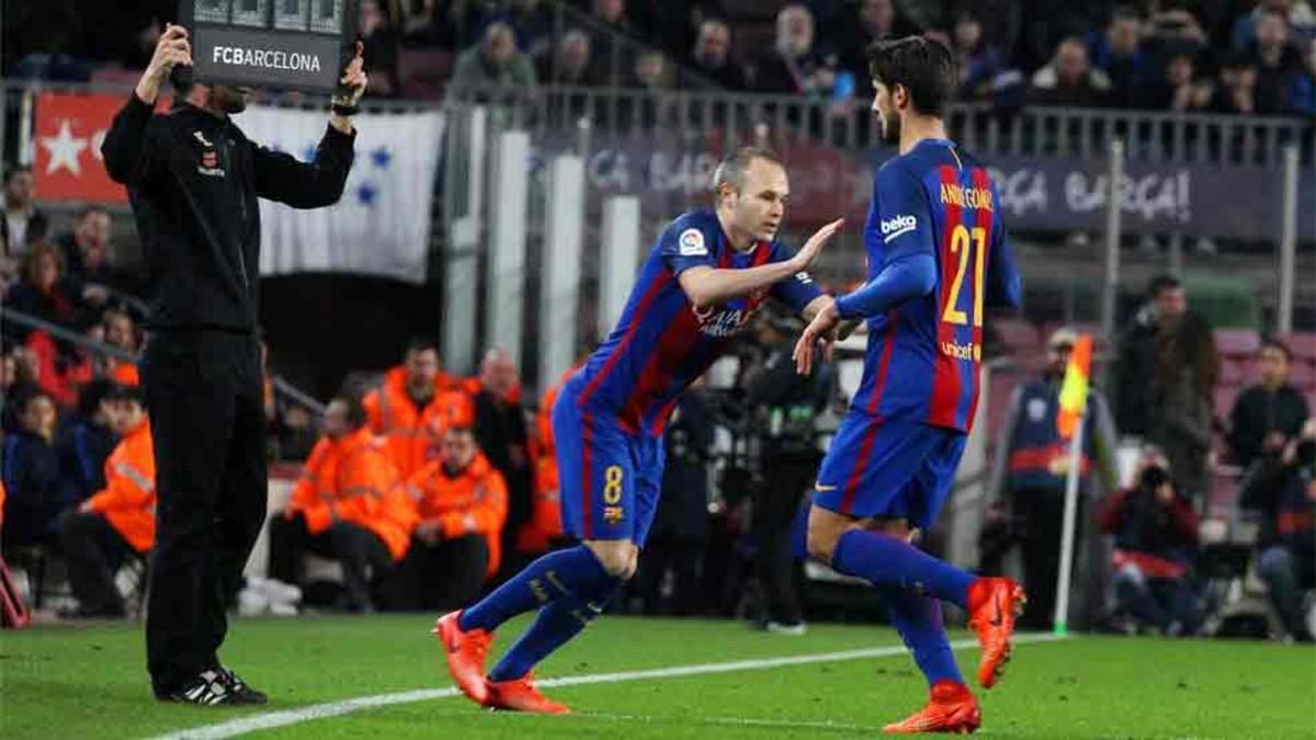 Iniesta sustituyó a André Gomes ante el Leganés