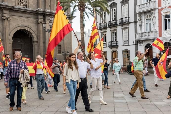 Manifestación en la capital grancanaria en contra del referéndum catalán