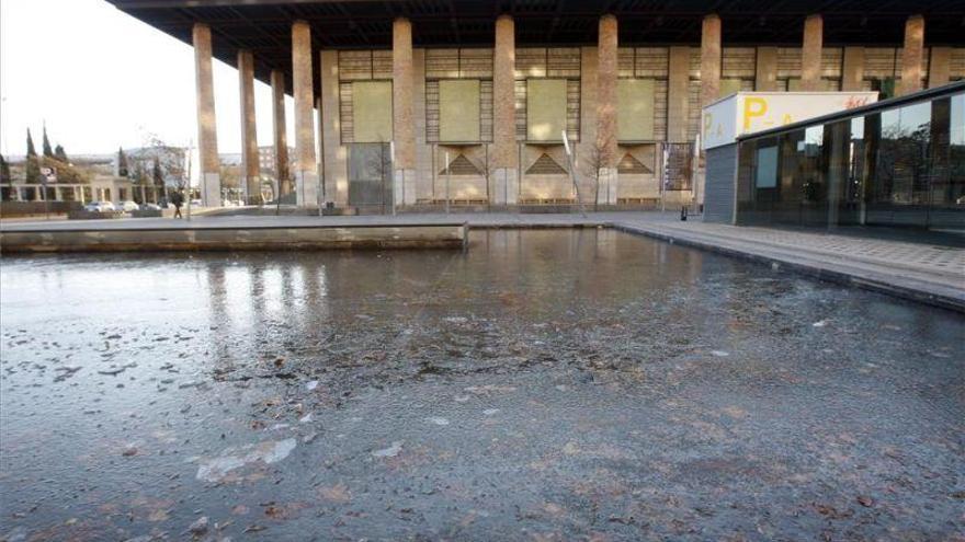 Aragón sigue congelado por la ola de frío y viento