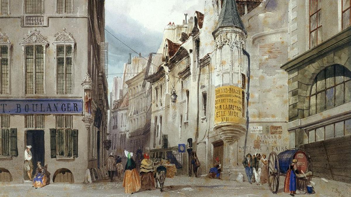 El Boulanger, considerado el primer restaurante de París, en una pintura de 1831.