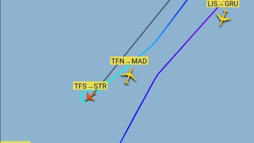 un avión regresa a Tenerife por un fallo en la presurización