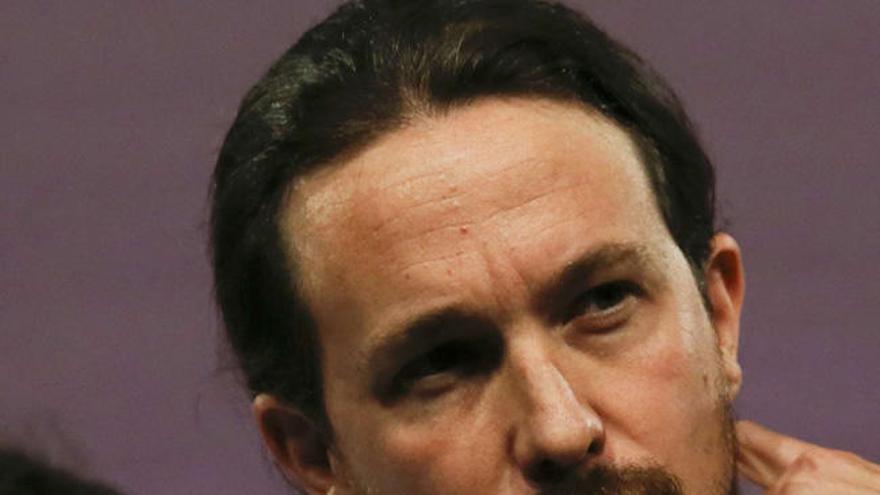 Iglesias, en la sede de Podemos