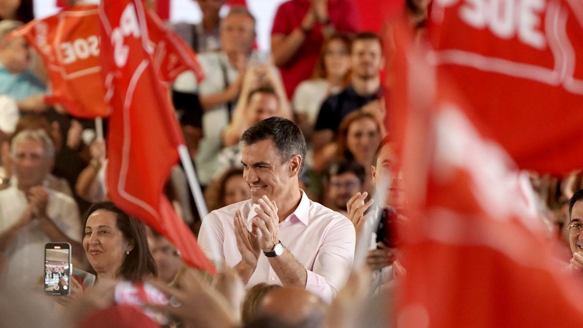 Pedro Sánchez en el acto de inicio de campaña del PSOE.