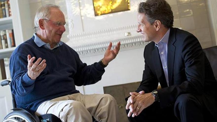 Wolfgang Schäuble y Timothy Geithner.