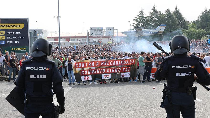 La protesta del metal altera la feria de Mindtech y el aeropuerto