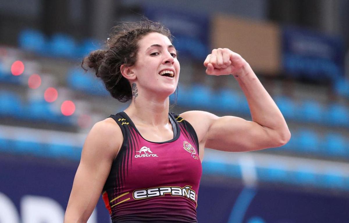 Carla Jaume con la Seleccion en el Mundial de Pontevedra 2024.